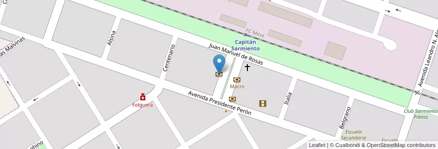 Mapa de ubicacion de BBVA Francés en Argentina, Buenos Aires, Partido De Capitán Sarmiento, Capitán Sarmiento.