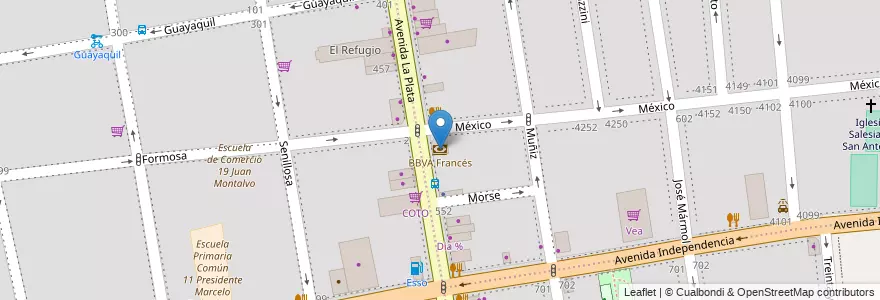 Mapa de ubicacion de BBVA Francés, Almagro en 阿根廷, Ciudad Autónoma De Buenos Aires, Comuna 5, 布宜诺斯艾利斯.