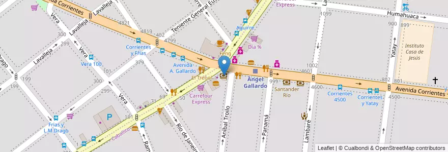 Mapa de ubicacion de BBVA Francés, Almagro en アルゼンチン, Ciudad Autónoma De Buenos Aires, ブエノスアイレス.