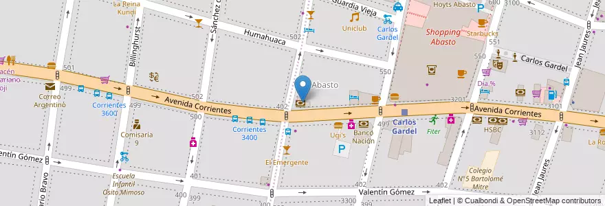 Mapa de ubicacion de BBVA Francés, Balvanera en Argentina, Ciudad Autónoma De Buenos Aires, Comuna 5, Buenos Aires.