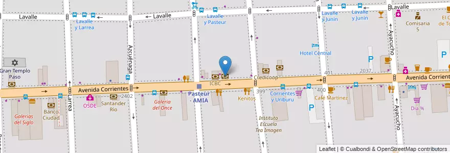 Mapa de ubicacion de BBVA Francés, Balvanera en Argentine, Ciudad Autónoma De Buenos Aires, Comuna 3, Buenos Aires.