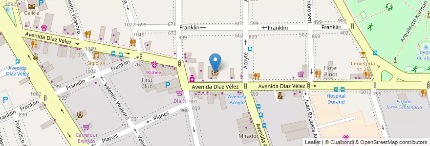 Mapa de ubicacion de BBVA Francés, Caballito en Argentinië, Ciudad Autónoma De Buenos Aires, Buenos Aires, Comuna 6.