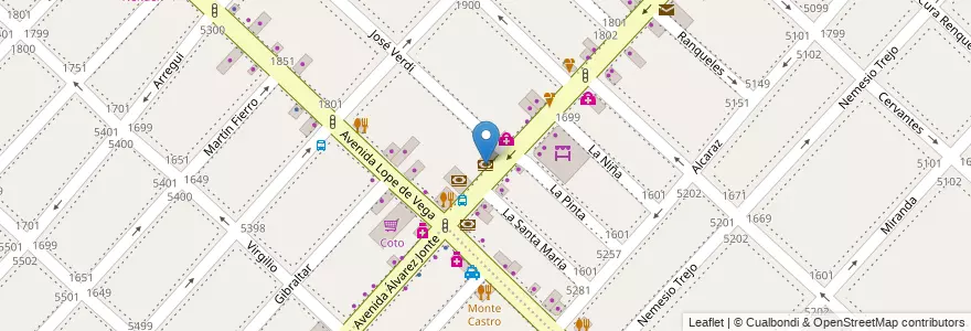 Mapa de ubicacion de BBVA Francés, Monte Castro en Argentinië, Ciudad Autónoma De Buenos Aires, Buenos Aires, Comuna 10.