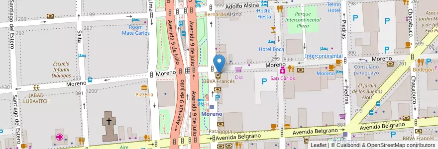 Mapa de ubicacion de BBVA Francés, Montserrat en Arjantin, Ciudad Autónoma De Buenos Aires, Comuna 1, Buenos Aires.