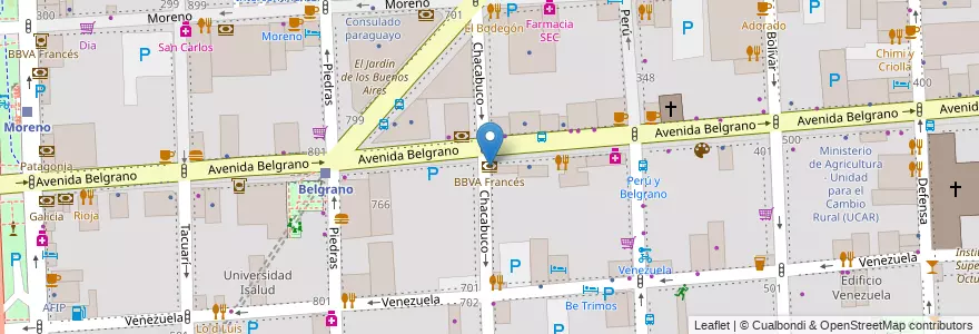 Mapa de ubicacion de BBVA Francés, Montserrat en Argentinië, Ciudad Autónoma De Buenos Aires, Comuna 1, Buenos Aires.