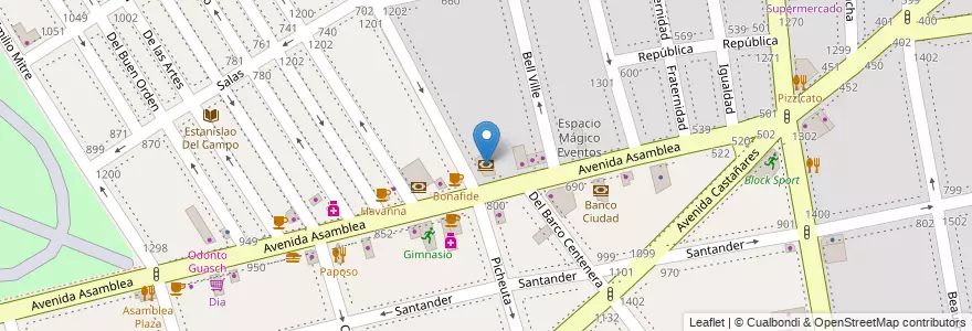 Mapa de ubicacion de BBVA Frances, Parque Chacabuco en الأرجنتين, Ciudad Autónoma De Buenos Aires, Comuna 7, Buenos Aires.