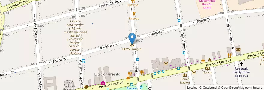 Mapa de ubicacion de BBVA Francés, Parque Patricios en Argentine, Ciudad Autónoma De Buenos Aires, Comuna 4, Buenos Aires.