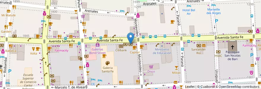 Mapa de ubicacion de BBVA Francés, Recoleta en Argentinië, Ciudad Autónoma De Buenos Aires, Comuna 2, Buenos Aires.