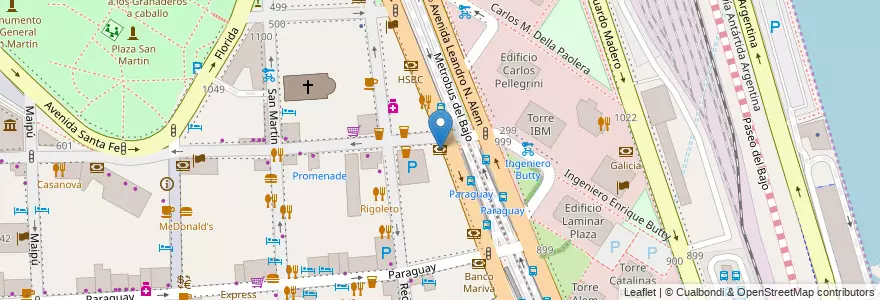 Mapa de ubicacion de BBVA Francés, Retiro en アルゼンチン, Ciudad Autónoma De Buenos Aires, Comuna 1, ブエノスアイレス.