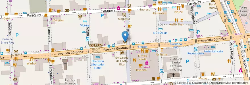 Mapa de ubicacion de BBVA Francés, Retiro en Arjantin, Ciudad Autónoma De Buenos Aires, Comuna 1, Buenos Aires.