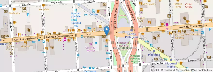 Mapa de ubicacion de BBVA Francés, San Nicolas en الأرجنتين, Ciudad Autónoma De Buenos Aires, Comuna 1, Buenos Aires.