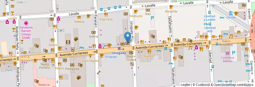 Mapa de ubicacion de BBVA Francés, San Nicolas en アルゼンチン, Ciudad Autónoma De Buenos Aires, Comuna 1, ブエノスアイレス.