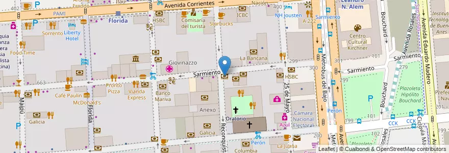 Mapa de ubicacion de BBVA Francés, San Nicolas en アルゼンチン, Ciudad Autónoma De Buenos Aires, Comuna 1, ブエノスアイレス.