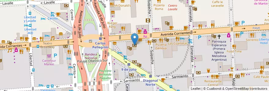 Mapa de ubicacion de BBVA Francés, San Nicolas en 阿根廷, Ciudad Autónoma De Buenos Aires, Comuna 1, 布宜诺斯艾利斯.