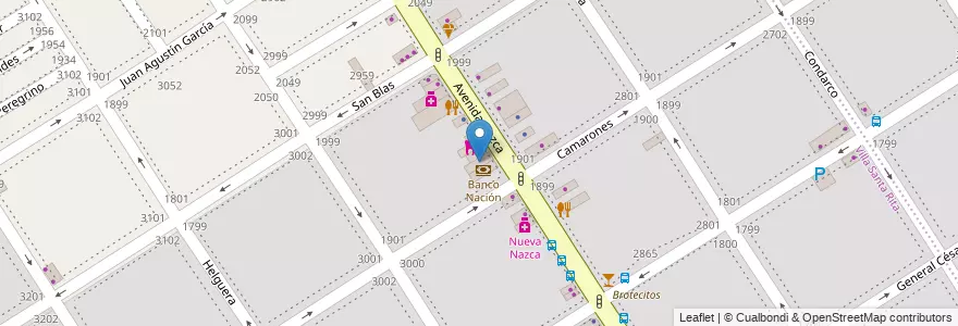 Mapa de ubicacion de BBVA Francés, Villa Santa Rita en Arjantin, Ciudad Autónoma De Buenos Aires, Buenos Aires, Comuna 11.