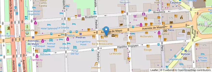 Mapa de ubicacion de BBVA, Montserrat en アルゼンチン, Ciudad Autónoma De Buenos Aires, Comuna 1, ブエノスアイレス.