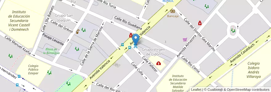 Mapa de ubicacion de Bcicicas Avenida Valencia en Испания, Валенсия, Кастельон, La Plana Alta, Кастельон-Де-Ла-Плана.