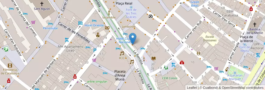 Mapa de ubicacion de Bcnsportbar en スペイン, カタルーニャ州, Barcelona, バルサルネス, Barcelona.