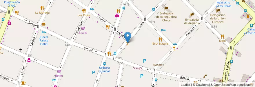 Mapa de ubicacion de Be Frika, Recoleta en Argentinië, Ciudad Autónoma De Buenos Aires, Comuna 2, Buenos Aires.
