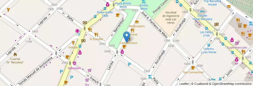 Mapa de ubicacion de Be Frika, Recoleta en Argentinien, Ciudad Autónoma De Buenos Aires, Comuna 2, Buenos Aires.