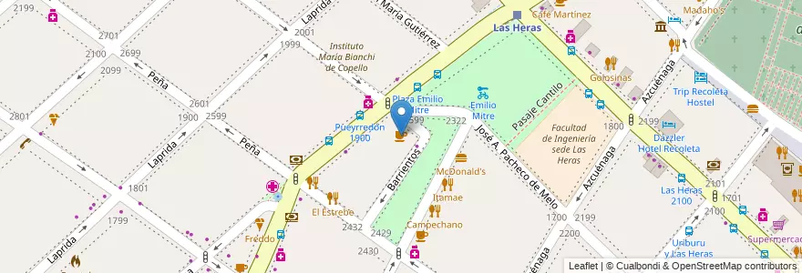 Mapa de ubicacion de Be Juice, Recoleta en Аргентина, Буэнос-Айрес, Comuna 2, Буэнос-Айрес.
