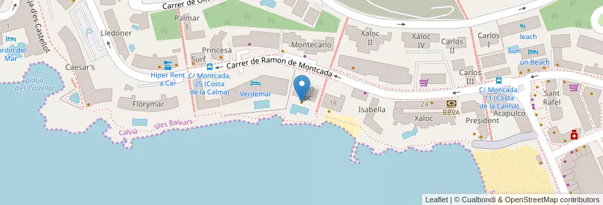 Mapa de ubicacion de Beach Club Perseverantia en Spagna, España (Mar Territorial).