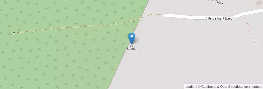 Mapa de ubicacion de Beagle en 아르헨티나, Departamento Ushuaia, 칠레, 티에라델푸에고주.