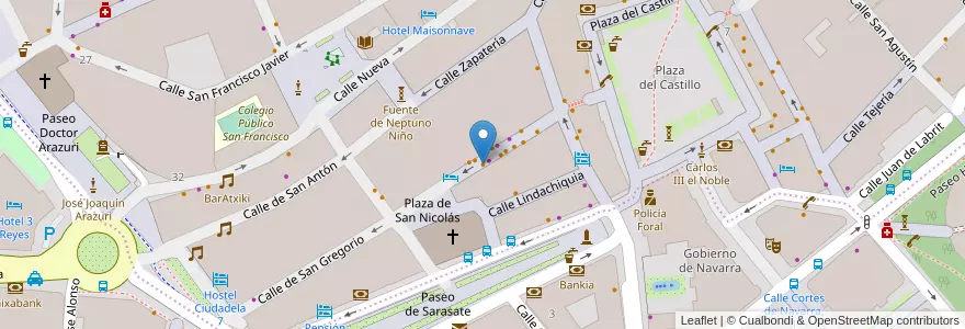 Mapa de ubicacion de Bearán - Bar & Rooms en Spain, Navarre, Navarre, Pamplona.