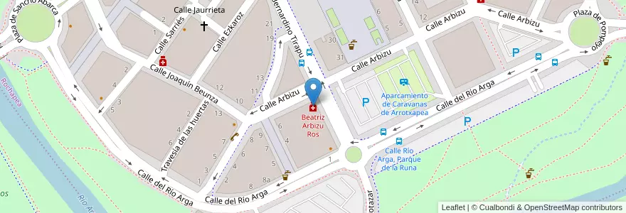 Mapa de ubicacion de Beatriz Arbizu Ros en Spain, Navarre, Navarre, Pamplona.