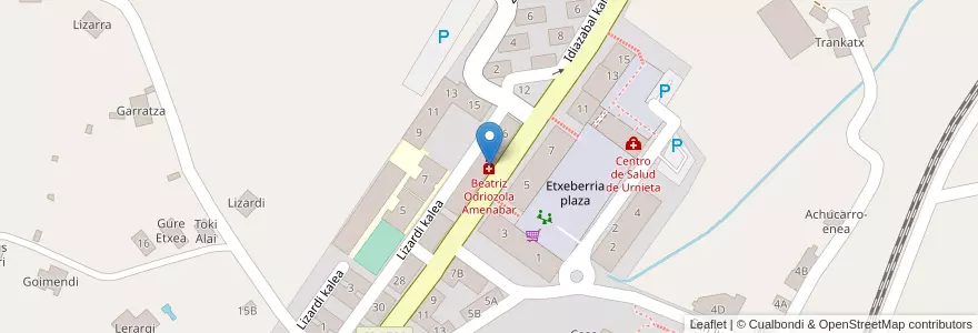 Mapa de ubicacion de Beatriz Odriozola Amenabar en İspanya, Bask Bölgesi, Gipuzkoa, Donostialdea, Urnieta.