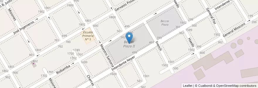Mapa de ubicacion de Beccar Plaza II en Arjantin, Buenos Aires, Partido De San Isidro, Beccar.