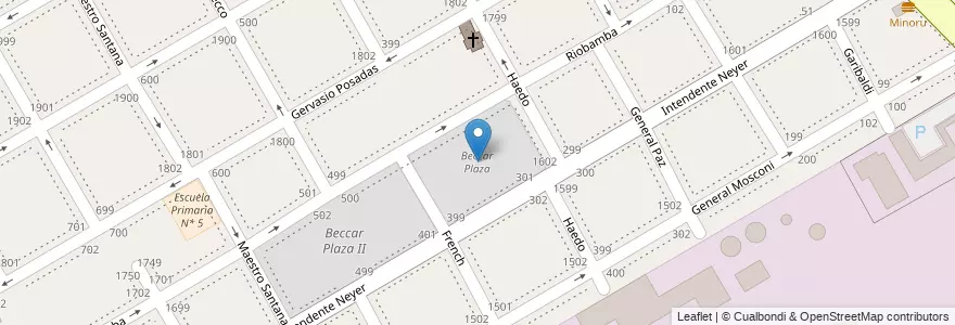 Mapa de ubicacion de Beccar Plaza en Argentina, Buenos Aires, Partido De San Isidro, Beccar.