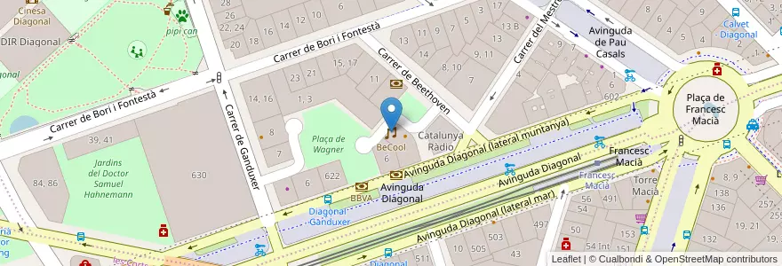 Mapa de ubicacion de BeCool en İspanya, Catalunya, Barcelona, Barcelonès, Barcelona.