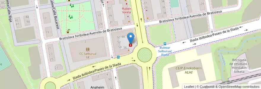 Mapa de ubicacion de Begoña Duo Uriarte en España, Euskadi, Araba/Álava, Gasteizko Kuadrilla/Cuadrilla De Vitoria, Vitoria-Gasteiz.