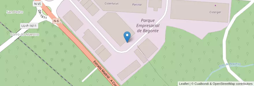 Mapa de ubicacion de Begonte en Espagne, Galice, Lugo, Terra Chá, Begonte.
