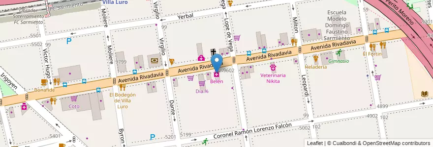 Mapa de ubicacion de Belén, Villa Luro en آرژانتین, Ciudad Autónoma De Buenos Aires, Comuna 9, Buenos Aires, Comuna 10.