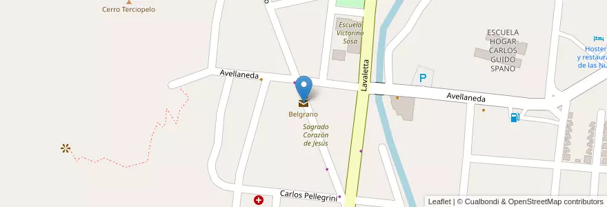 Mapa de ubicacion de Belgrano en Arjantin, Salta, Los Andes, Municipio De San Antonio De Los Cobres.