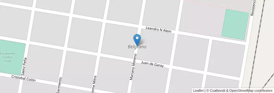Mapa de ubicacion de Belgrano en Arjantin, Santa Fe, Departamento Vera, Municipio De Vera, Vera.