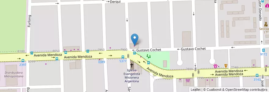 Mapa de ubicacion de Belgrano Hogar en الأرجنتين, سانتا في, Departamento Rosario, Municipio De Rosario, روساريو.