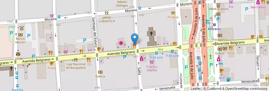 Mapa de ubicacion de Belgrano, Montserrat en 阿根廷, Ciudad Autónoma De Buenos Aires, Comuna 1, 布宜诺斯艾利斯.