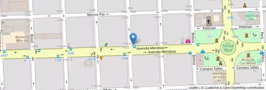 Mapa de ubicacion de Belgrano en Argentinien, Santa Fe, Departamento Rosario, Municipio De Rosario, Rosario.