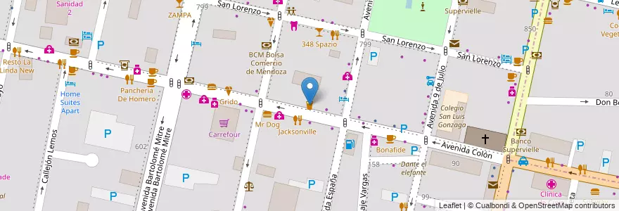 Mapa de ubicacion de Believe Irish Pub en Argentina, Cile, Mendoza, Departamento Capital, Sección 2ª Barrio Cívico, Ciudad De Mendoza.
