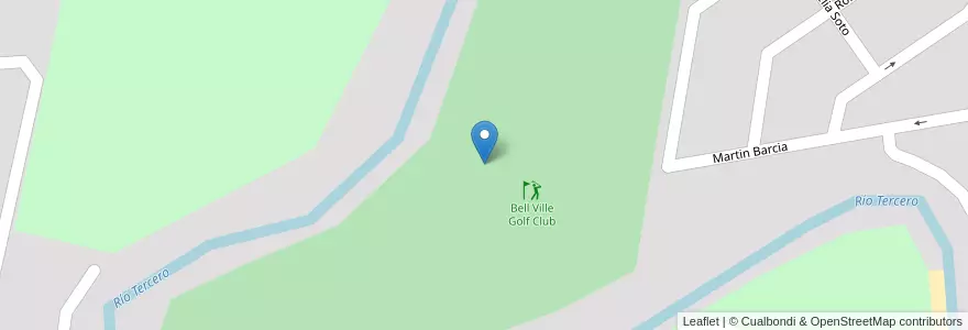 Mapa de ubicacion de Bell Ville Golf Club en آرژانتین, Córdoba, Departamento Unión, Pedanía Bell Ville, Municipio De Bell Ville, Bell Ville.
