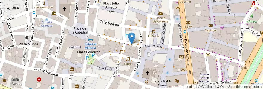 Mapa de ubicacion de Bella Ciao Pub en İspanya, Andalucía, Almería, Almería.