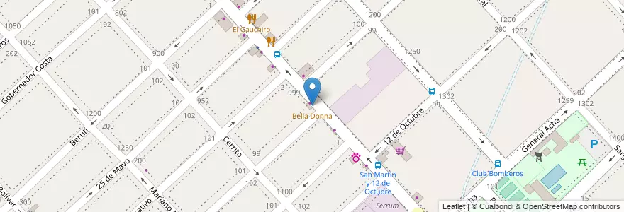 Mapa de ubicacion de Bella Donna en Arjantin, Buenos Aires, Partido De La Matanza, Ramos Mejía.