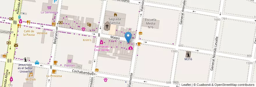 Mapa de ubicacion de Bella Inocencia en Аргентина, Буэнос-Айрес, Partido De Lomas De Zamora, Banfield.