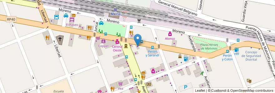 Mapa de ubicacion de Bella Novia Design en Arjantin, Buenos Aires, Partido De Merlo, Merlo.