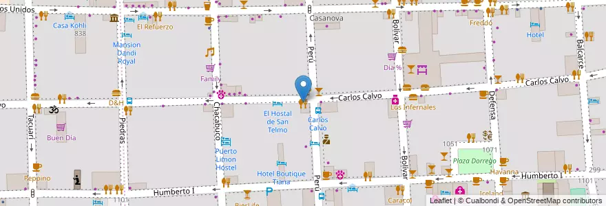 Mapa de ubicacion de Bellagamba, San Telmo en 阿根廷, Ciudad Autónoma De Buenos Aires, Comuna 1, 布宜诺斯艾利斯.