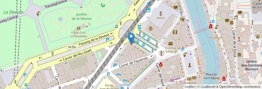 Mapa de ubicacion de Bellini en 스페인, Catalunya, 지로나, Gironès, 지로나.
