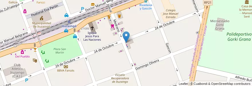 Mapa de ubicacion de Bello Destino en 阿根廷, 布宜诺斯艾利斯省, Partido De Ituzaingó, Ituzaingó.
